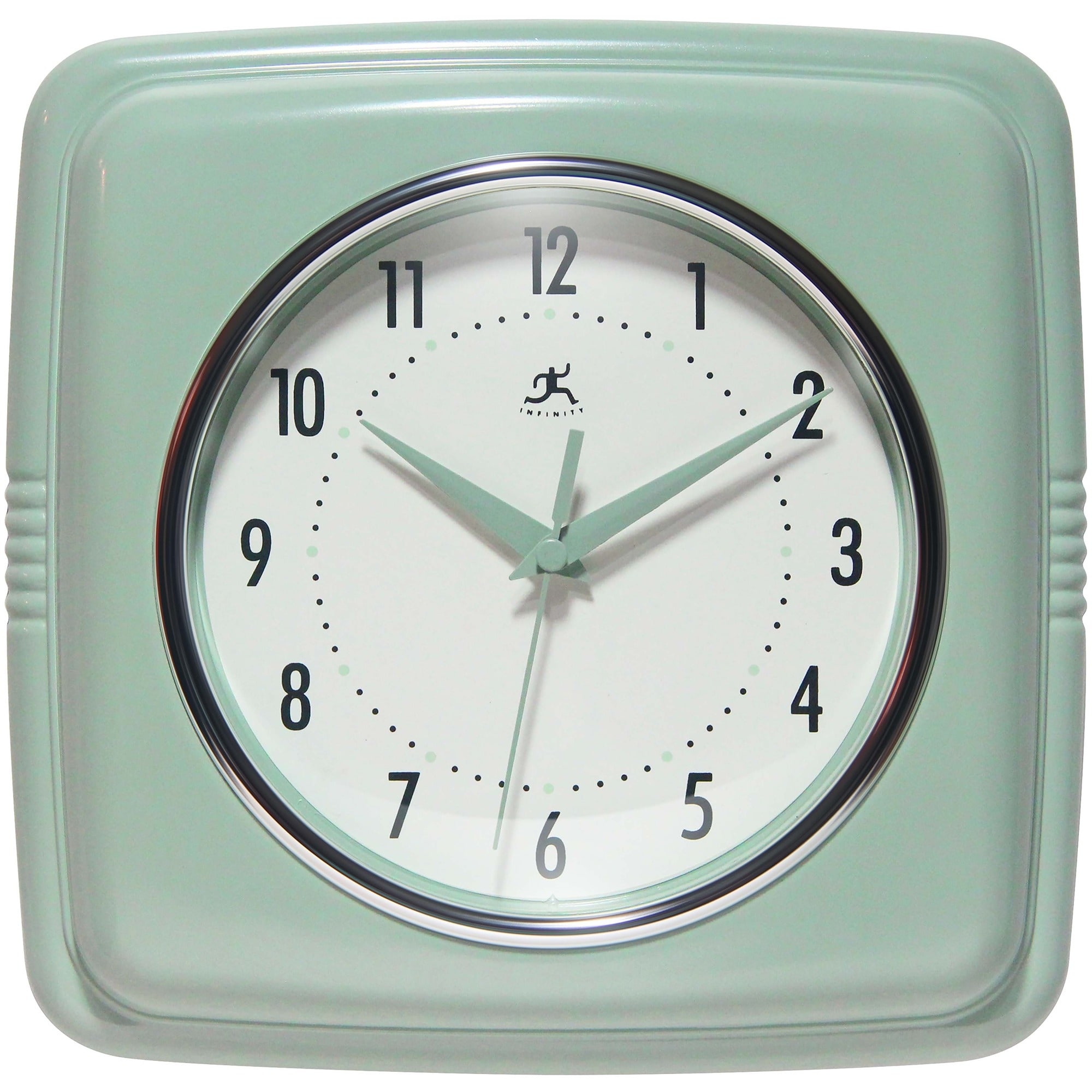 Infinity Instruments Retro 9.25-inch Square Wall Clock - 9.25 x 1.875 x 9.5