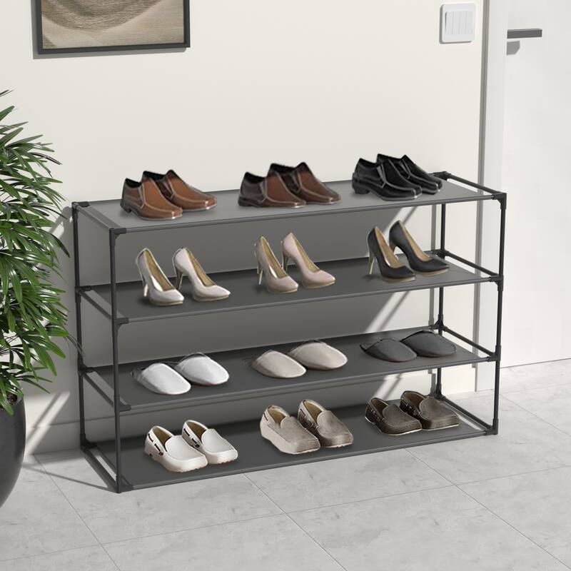 Modern Waterproof Shoe Rack Organizer Tower for Small Spaces Black