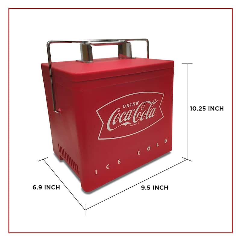 Coca-Cola Retro Ice Chest Style Electric Cooler, 12V DC 110V AC 6 Can