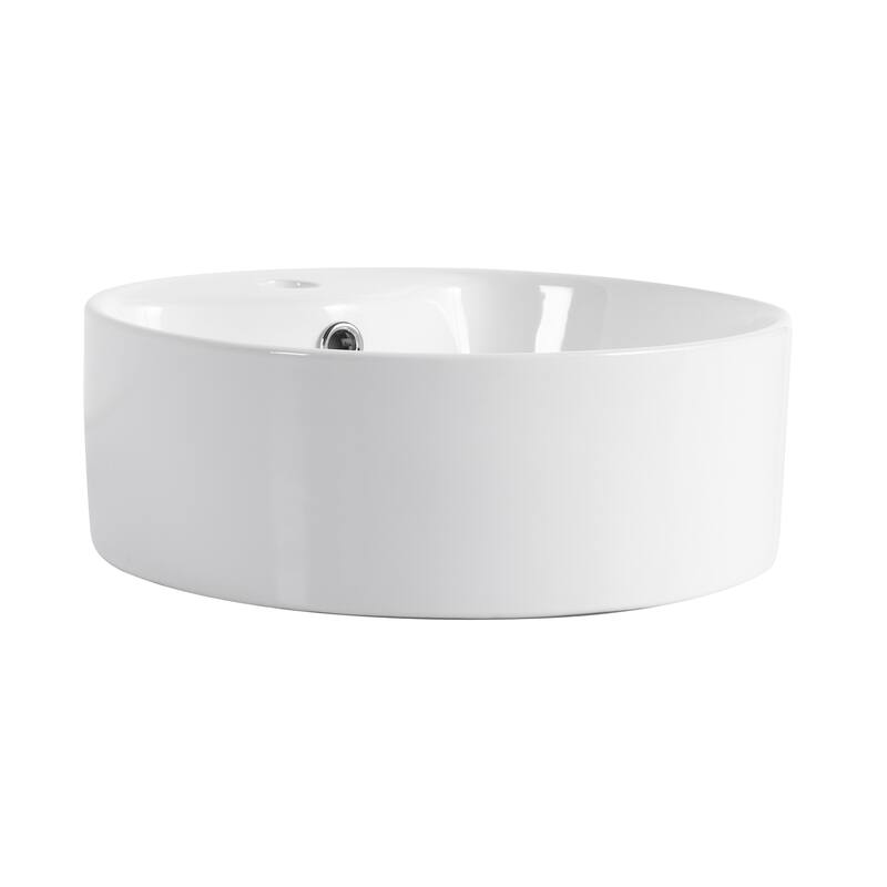 Ceramic Rotundity Above Counter White Bathroom Sink Art Basin