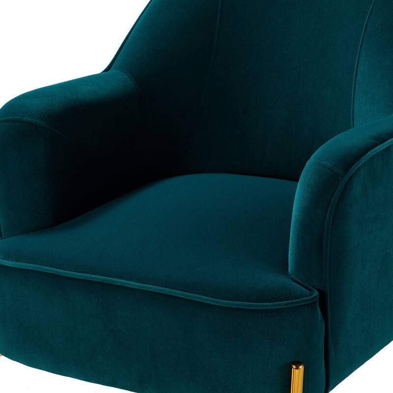 Barbara Modern Velvet Accent Chair for Bedroom with Metal Legs by HULALA HOME