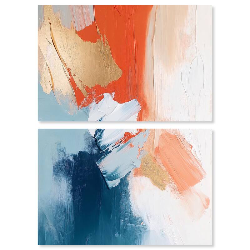 Orange Infusion II Canvas Set of 2 by Art Remedy, Gallery Wrapped - 24" x 16"