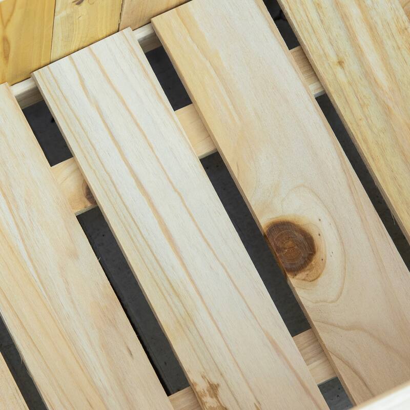 Outsunny 28'' x 12'' Foldable Raised Garden Bed, Elevated Planter Box, Wooden Planting Bed for Vegetables, Herbs, and Flowers