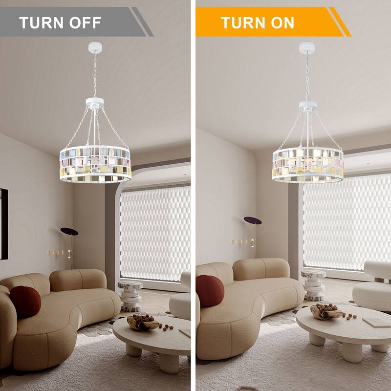 Bella Depot 6-light Pendant Light Modern Colored Chandelier with Adjustable Chian - 17.7"