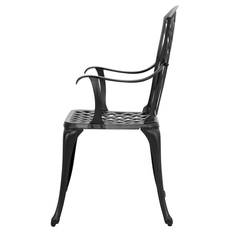 3-Piece Outdoor Patio Bistro Set,24 Inch Cast Aluminum Bistro Table with Umbrella Hole and 2 Bistro Chairs