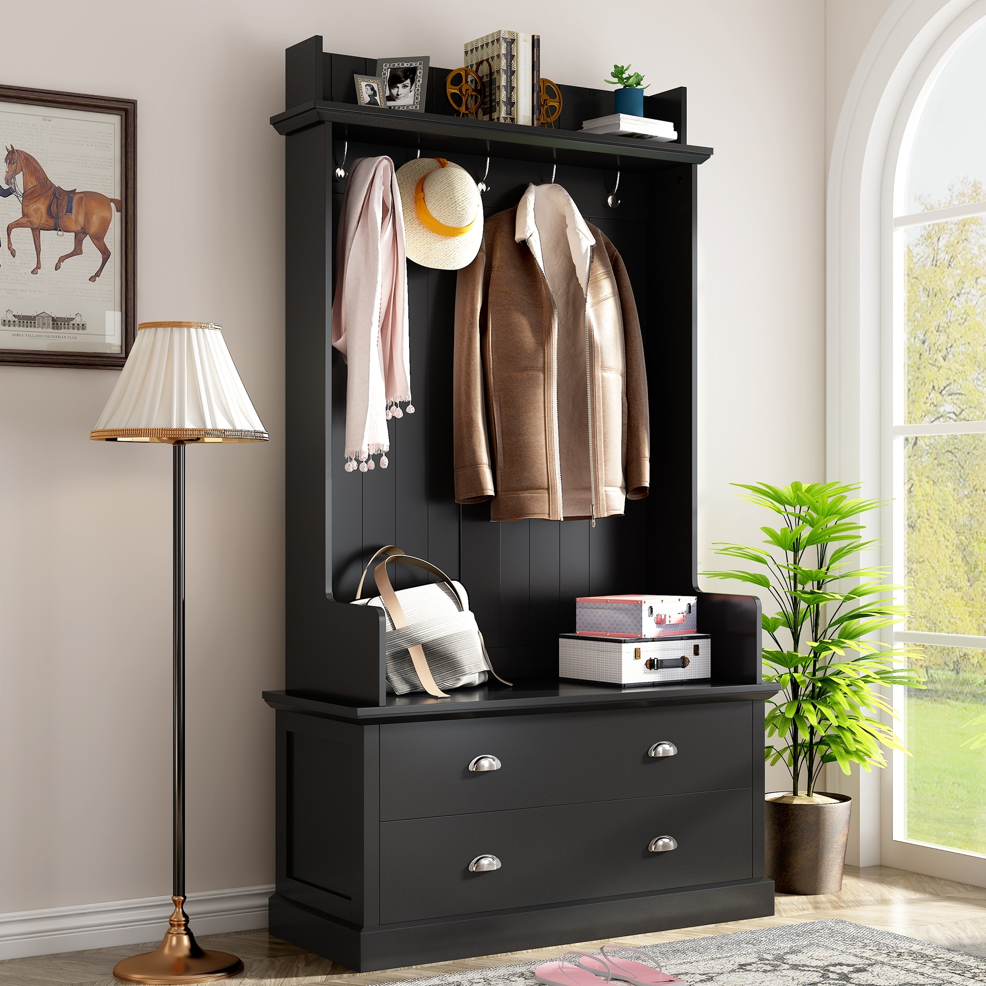 Copper grove jessup espresso storage shoe bench outlet