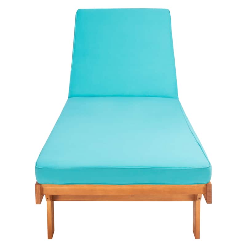 SAFAVIEH Outdoor Aubrie Adjustable Chaise Lounge Chair with Wheel.