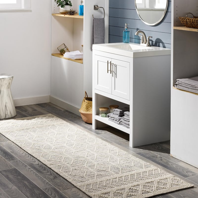 Livabliss Hygge Bohemian Diamond Hand Woven Area Rug - Charcoal - 2' 6" x 8'
