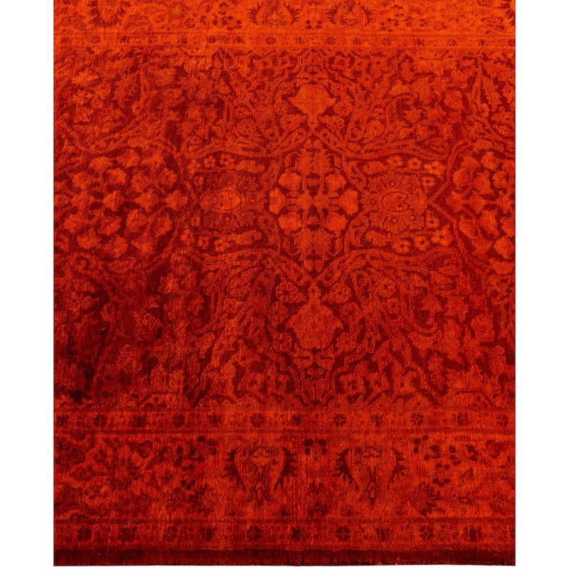 Overdyed One-of-a-Kind Hand-Knotted Area Rug - Orange - 3' 0" x 7' 6"