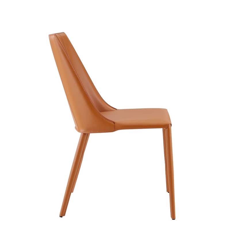 Sleek All Black Faux Leather Dining or Side Chair