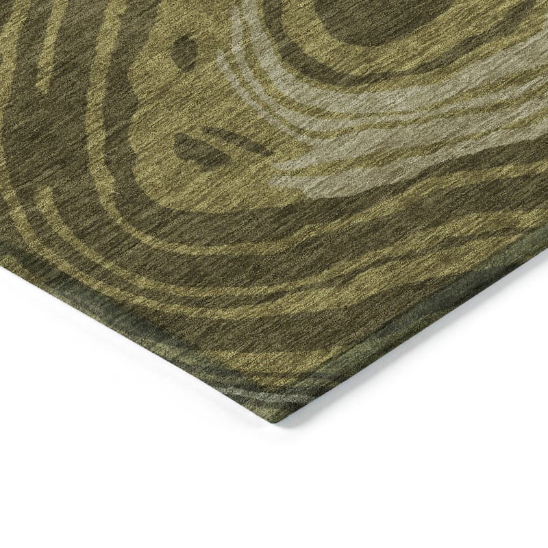 Machine Washable Indoor/ Outdoor Abstract Brushstrokes Chantille Rug