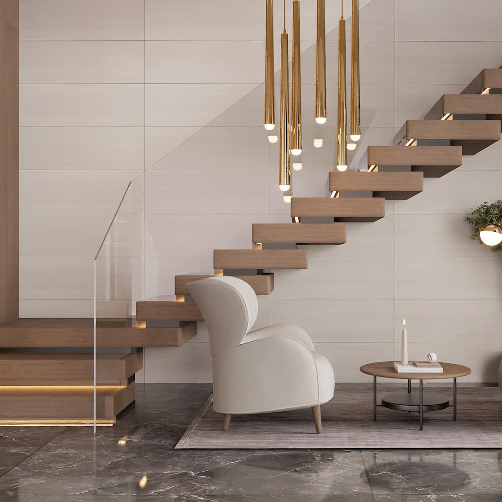 Merola Tile Biomim Sand 11-3/4" x 35-3/8" Ceramic Wall Tile