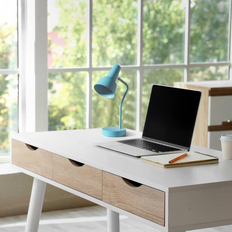 Desk Lamp with Cone Shade and Gooseneck - 15.25" - Cyan Blue