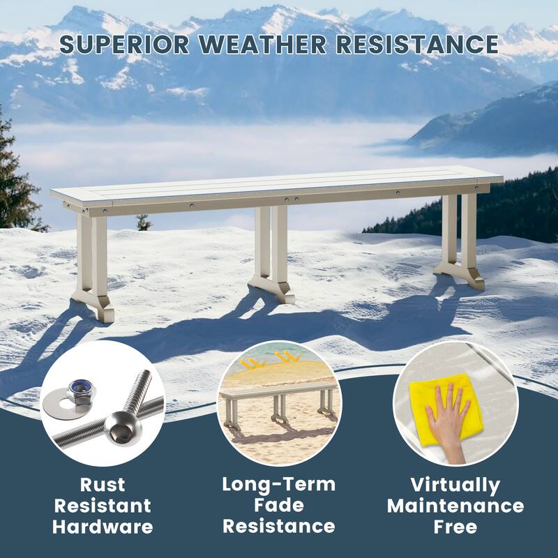 Laguna Hdpe All Weather Outdoor Patio 65" Bench