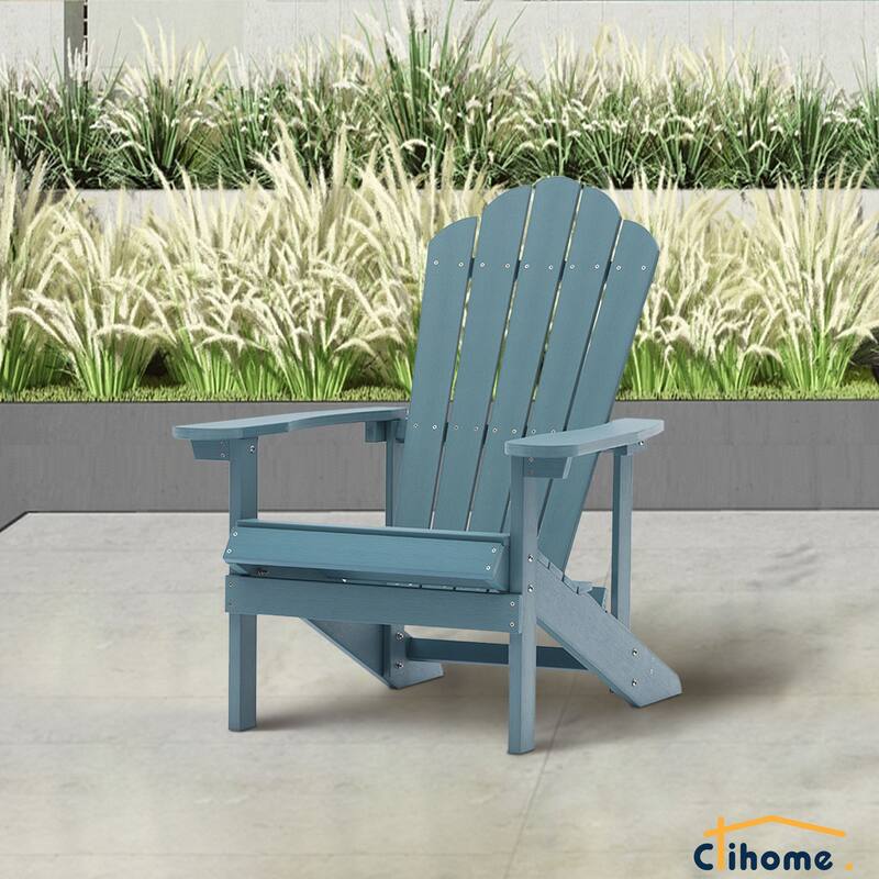 Clihome Outdoor Patio Slat HIPS Adirondack Chair