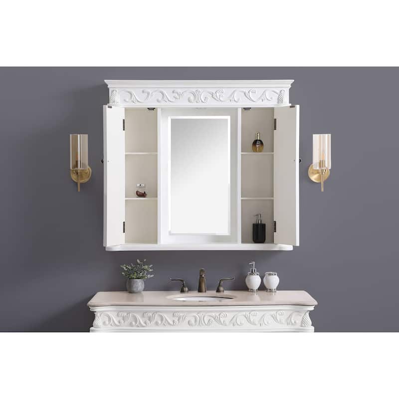Roman 42" Antique White Medicine Cabinet