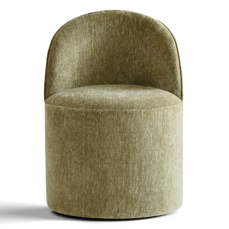 Upholstered Chenille Office Chair with Wheels