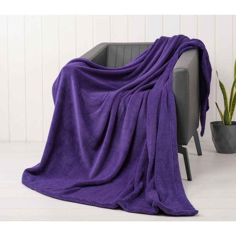 American Soft Linen Bedding Fleece Blanket - 60x80 - Purple