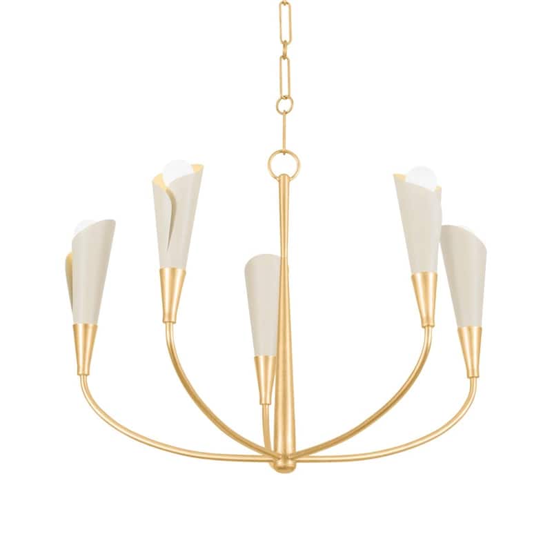 Hudson Valley Lighting 3155 Montrose 5 Light 30" Wide Chandelier - Vintage Gold Leaf / Soft Sand