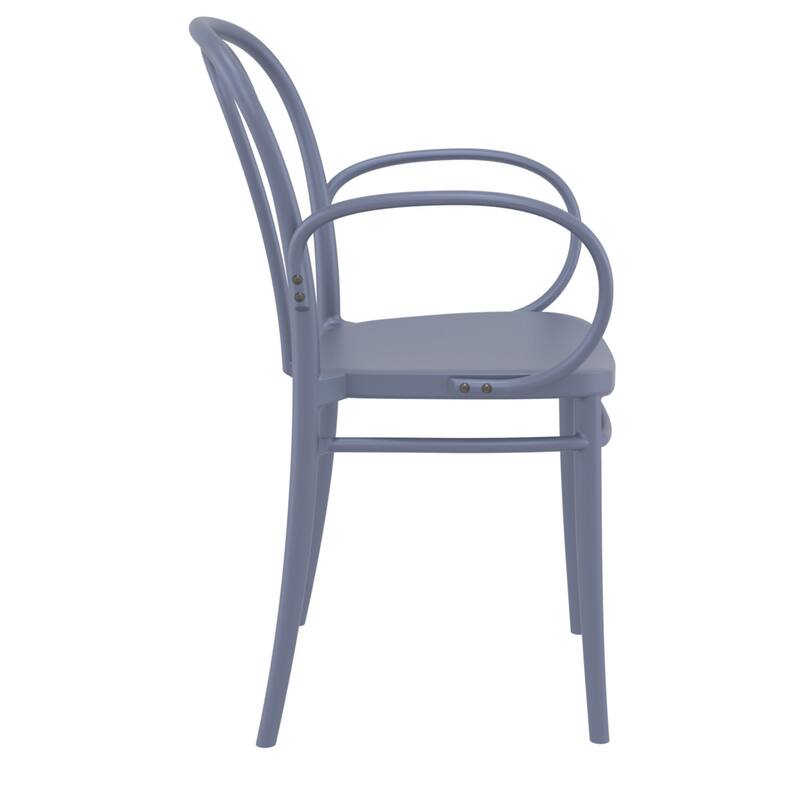 33.5" Gray Stackable Patio XL Dining Armchair