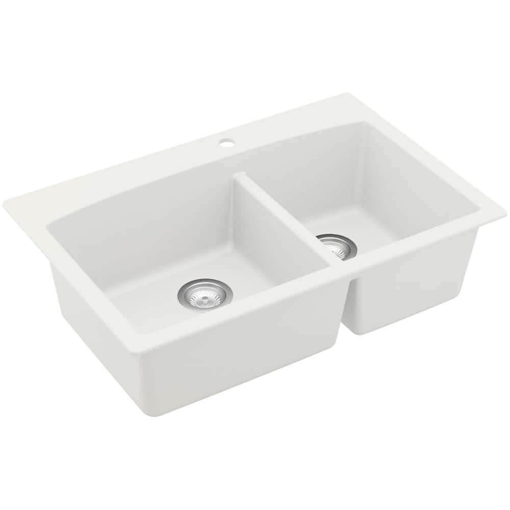 Karran USA QT-711 Quartz QT 33" Drop In Double Basin Quartz Composite