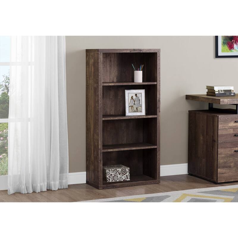 Contemporary 5 Tier Bookshelf, Modern 48"h Bookcase with Large Storage Area, for Living room Office Bedroom