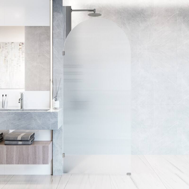 VIGO Arden 34" W x 78" H Frameless Fixed Shower Screen