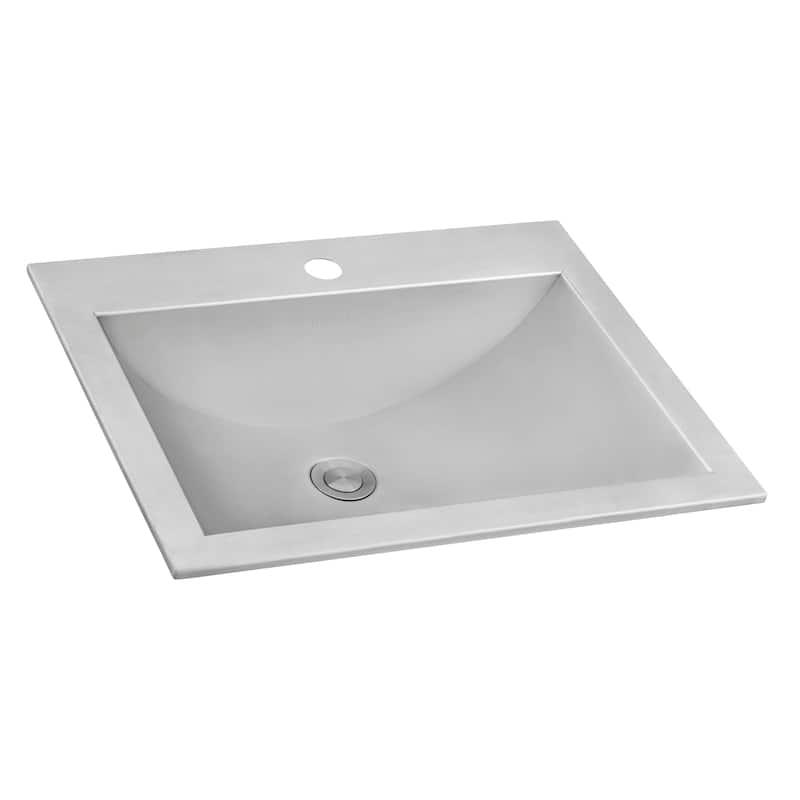 Ruvati 21 x 17 inch Drop-in Topmount Bathroom Sink Brushed Stainless Steel - 21 x 17 - 21 x 17