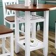 preview thumbnail 6 of 6, Round Counter Height Kitchen Dining Table with Storage Shelf and Glass Holder, Cherry+White