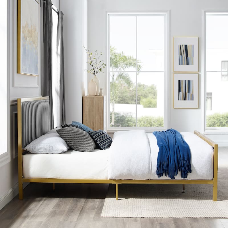 Corvus Velvet Platform Bed