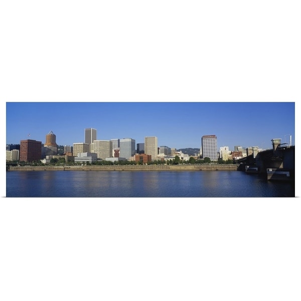 "Buildings on the waterfront, Portland, Oregon" Poster Print