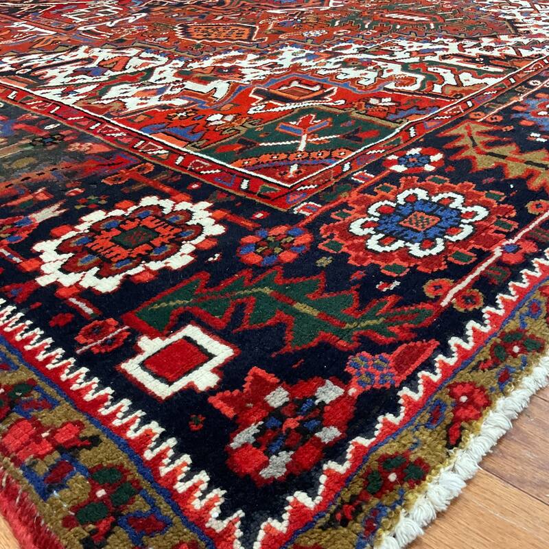 HERAT ORIENTAL Handmade Fine Persian Heriz Wool Rug - 7'7" x 11'3"