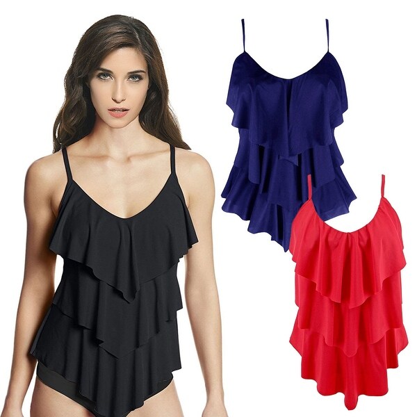 Shop Plus Size Layered 1 Piece Swimsuit Ships To Canada