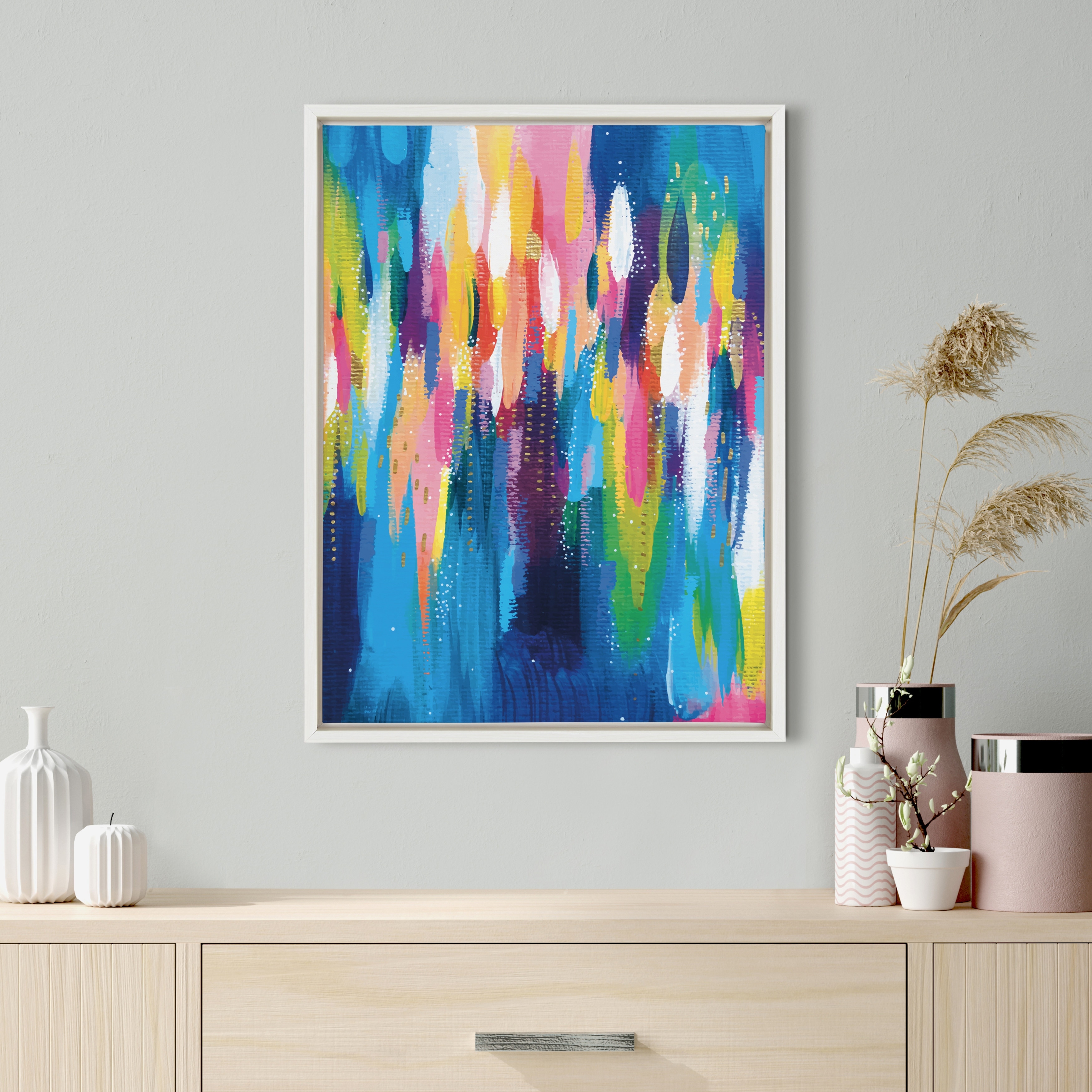 Kate and Laurel Sylvie EV Bright Brush Strokes 033 Framed Canvas by Ettavee  Bed Bath  Beyond 31272786