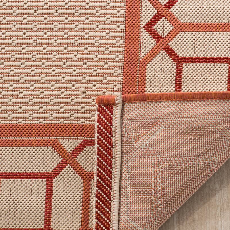 Martha Stewart by SAFAVIEH Facet Border Indoor/ Outdoor Waterproof Rug