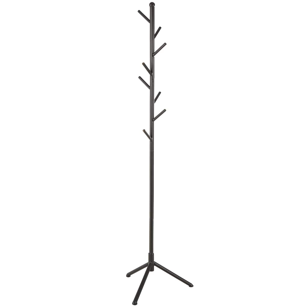 Metal 8 Hook Coat Rack with Triangle Legs - Black - Roche River Decor - 20"W x 20"L x 71"H