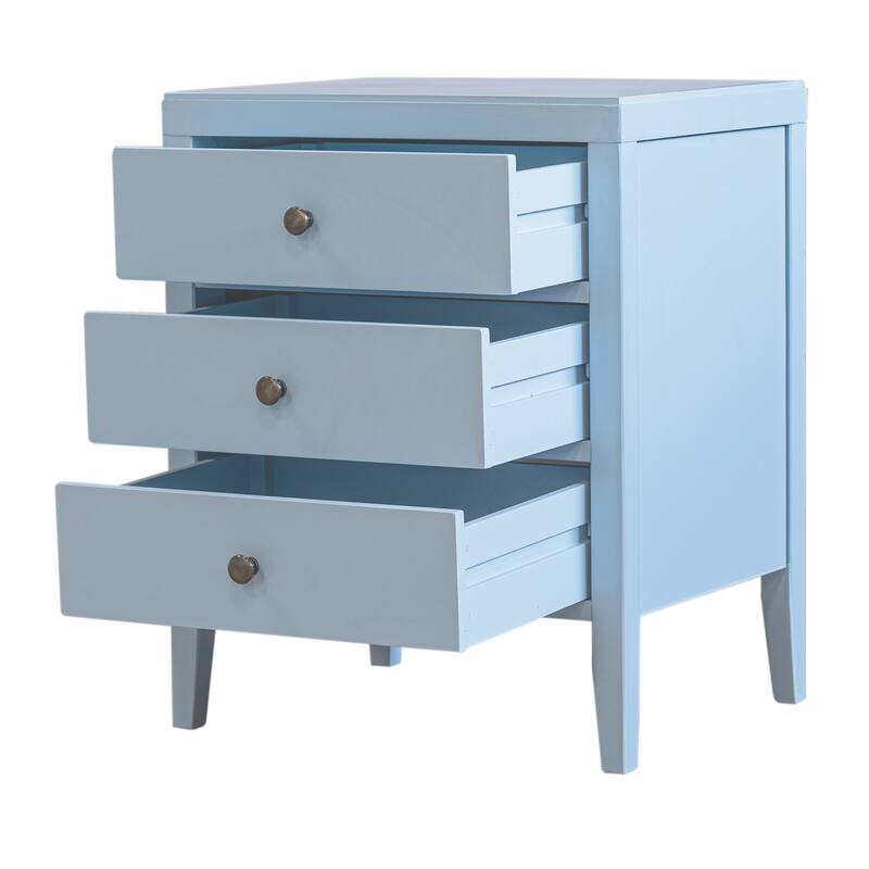 Painted Wood Storage Nightstand With Drawers by East at Main