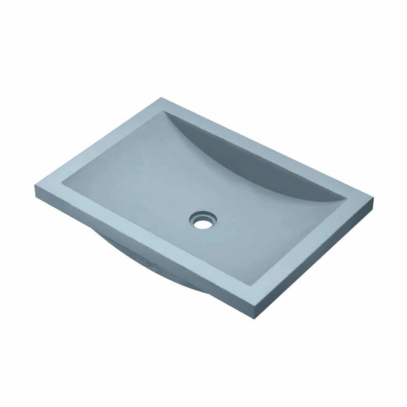Cabrillo 21-inch NativeStone Undermount Bathroom Sink - 20.75" x 14.75" x 5" - Ocean
