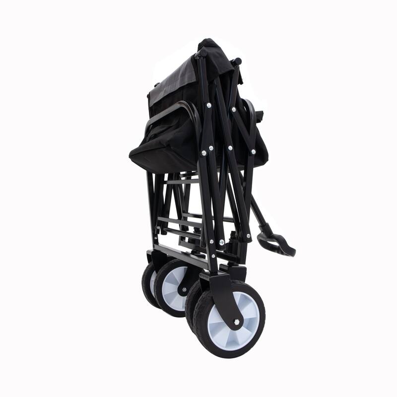 Collapsible Foldable Wagon Cart Beach Wagon Heavy Duty Utility Cart For For Camping With 3Pcs Plastic Liner Bag