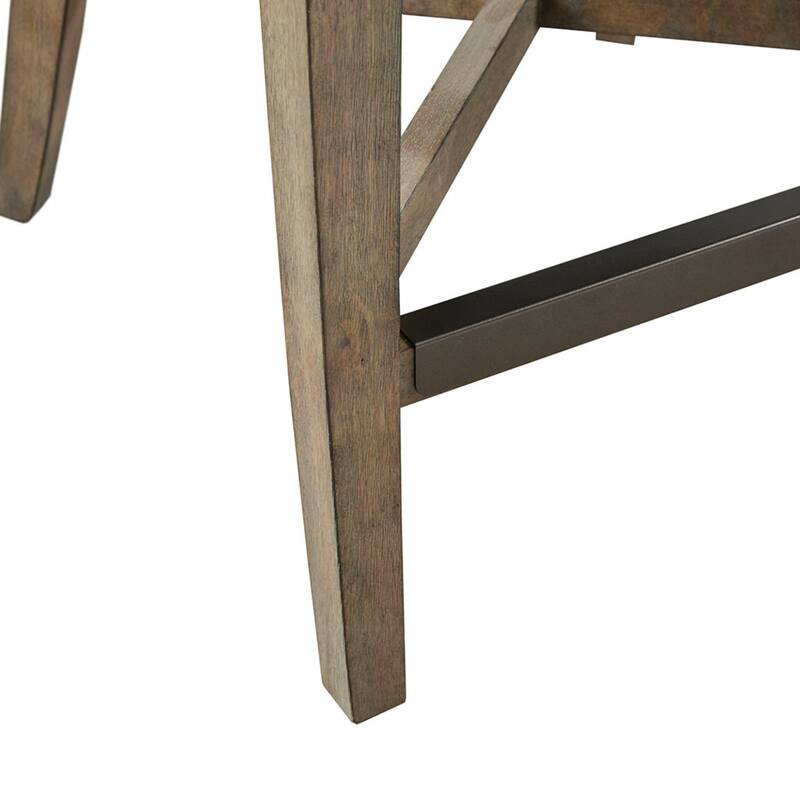 Roomfitters 360-Swivel Counter Stool, Upholstered Wingback Bar Chair with Piping and Metal Kickplate, Light Gray