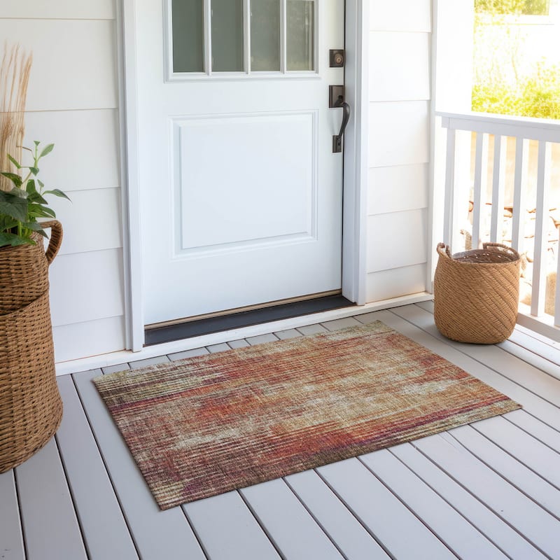 Machine Washable Indoor/ Outdoor Chantille Modern Ombre Rug