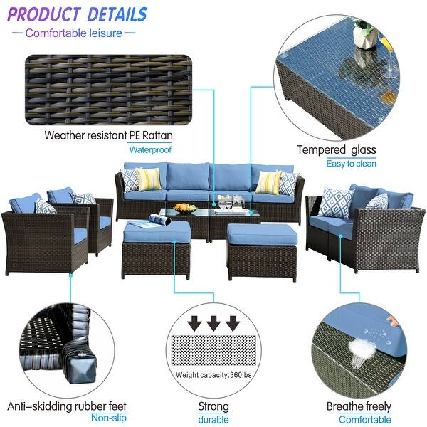 Ovios Patio Furniture Set Outdoor 12 Pcs Sets Pe Ovios Patio Furniture Set Outdoor