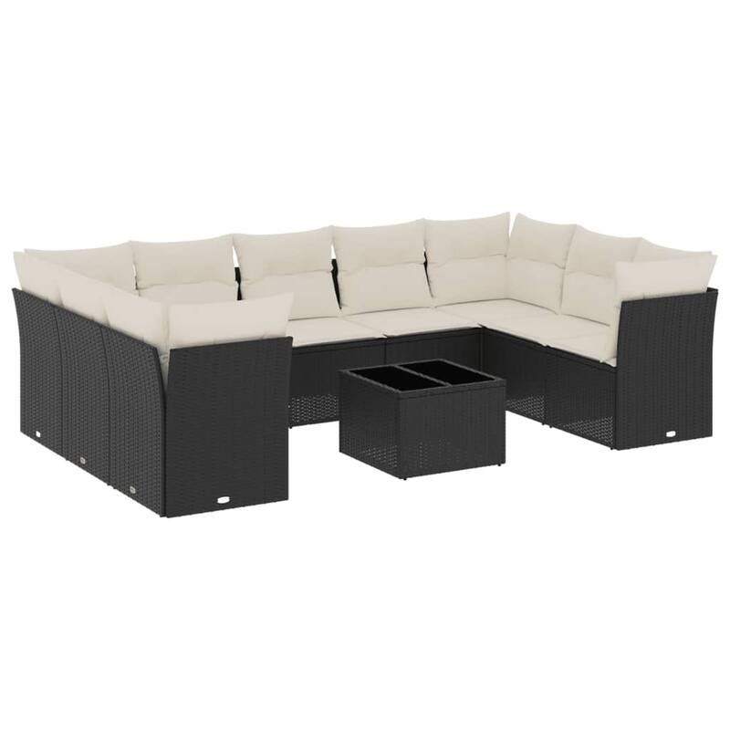 vidaXL Garden Sofa Set Black