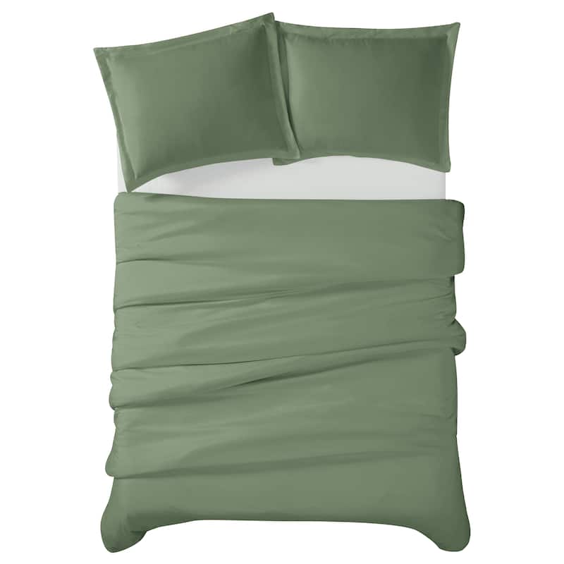 Cannon Heritage Solid 3 Piece Duvet Cover Set
