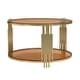 preview thumbnail 12 of 23, Modern Black Mirror Coffee Table with Gold Finish & Lower Shelf by Harper&Bright Designs