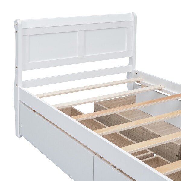 ベッドフレーム 160cm bed frame with drawers Homfa Queen Size Storage Bed with 4 Drawers, Upholstered