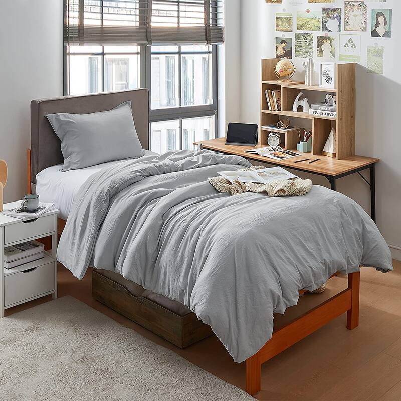 Natural Loft Oversized Comforter Set - Glacier Gray - Twin XL