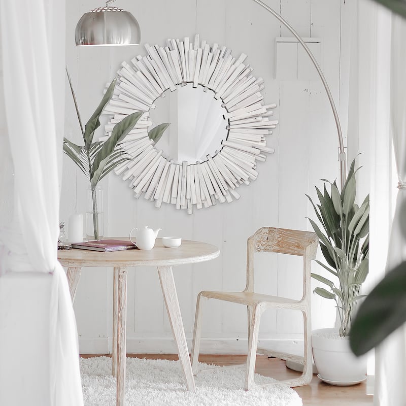 Allan Andrews Durango Round White Mirror