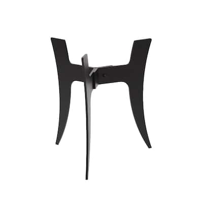 Achla Designs Small Indoor Outdoor Ibex I Plant Stand With Curved Legs, 12 Inch Tall, Black Powder Coat Finish