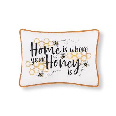 9" x 12" Home Is Where Your Honey Is Embroidered Throw Pillow